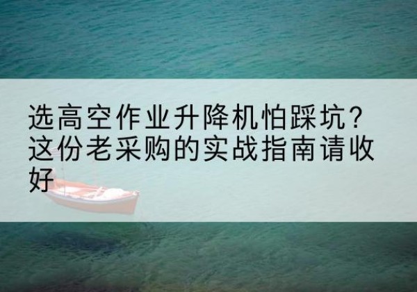 金水高空作业升降机厂家推荐-选高空作业升降机怕踩坑？这份老采购的实战指南请收好