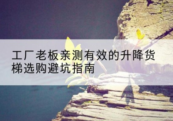 金水升降货梯怎么选-工厂老板亲测有效的升降货梯选购避坑指南